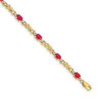 14k Diamond and Oval Ruby Bracelet-BM4478-RU-001-YA