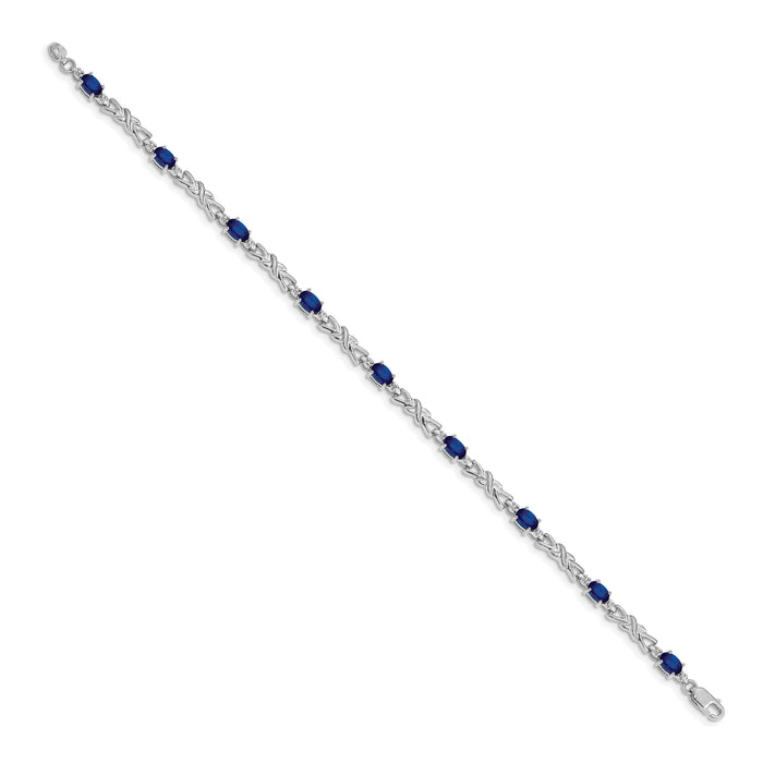 14k White Gold Diamond and Sapphire Bracelet-BM4478-SA-001-WA