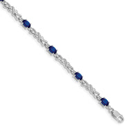 14k White Gold Diamond and Sapphire Bracelet-BM4478-SA-001-WA