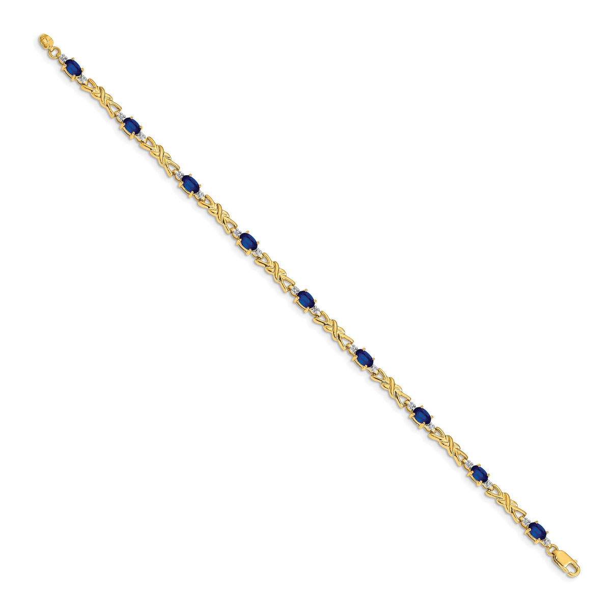14k Diamond and Oval Sapphire Bracelet-BM4478-SA-001-YA