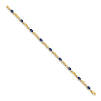 14k Diamond and Oval Sapphire Bracelet-BM4478-SA-001-YA