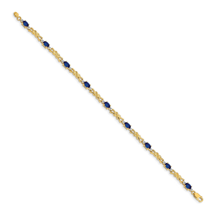 14k Diamond and Oval Sapphire Bracelet-BM4478-SA-001-YA