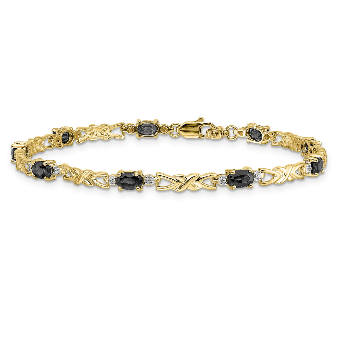 14k Diamond and Oval Sapphire Bracelet-BM4478-SA-001-YA