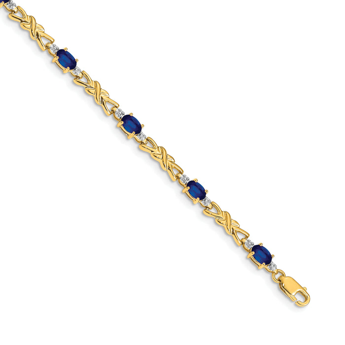 14k Diamond and Oval Sapphire Bracelet-BM4478-SA-001-YA