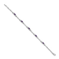 14k White Gold Diamond and Amethyst Bracelet-BM4479-AM-001-WA