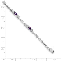 14k White Gold Diamond and Amethyst Bracelet-BM4479-AM-001-WA