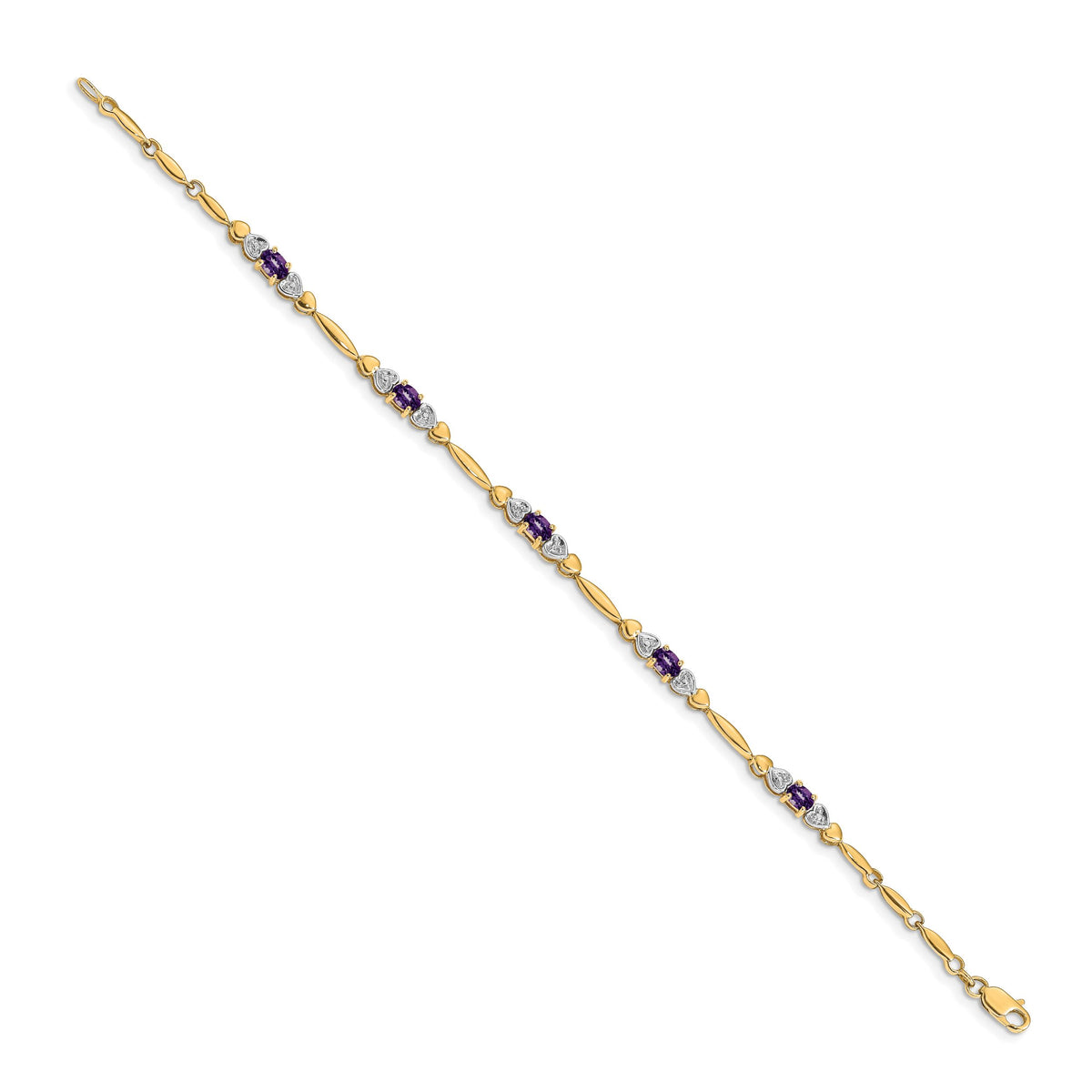 14k Diamond and Amethyst Bracelet-BM4479-AM-001-YA