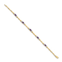 14k Diamond and Amethyst Bracelet-BM4479-AM-001-YA