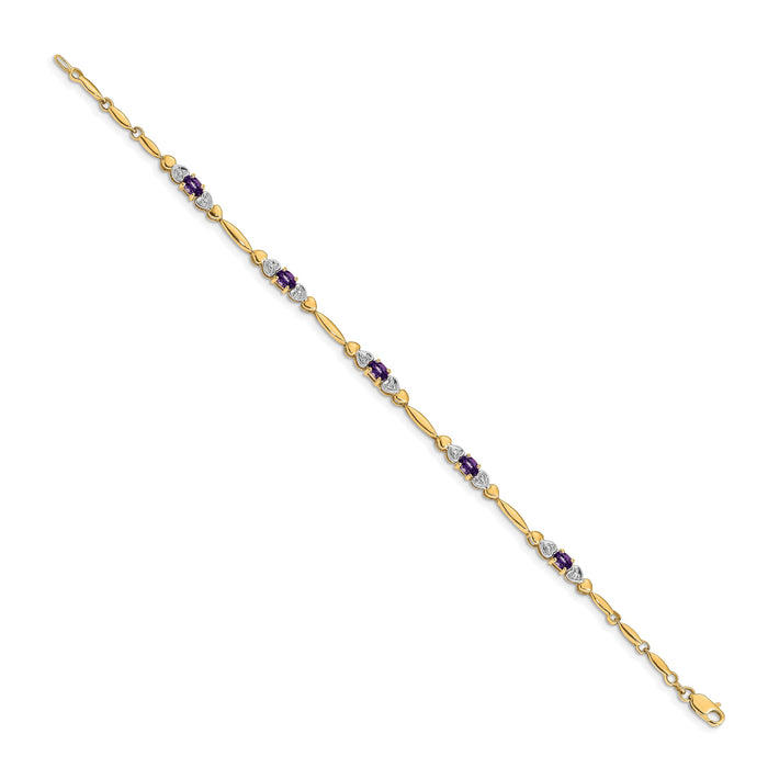 14k Diamond and Amethyst Bracelet-BM4479-AM-001-YA
