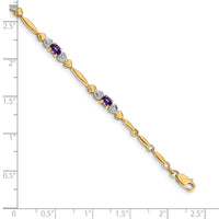 14k Diamond and Amethyst Bracelet-BM4479-AM-001-YA