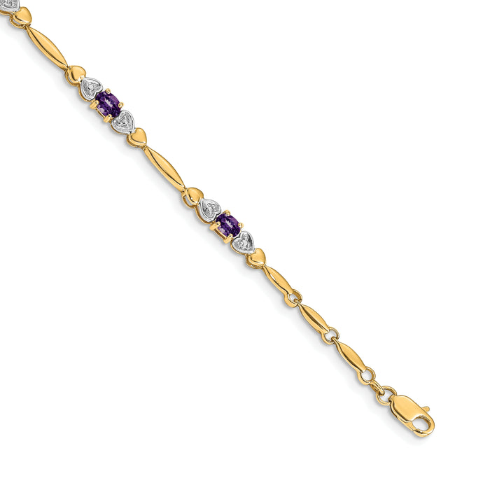 14k Diamond and Amethyst Bracelet-BM4479-AM-001-YA