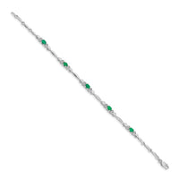 14k White Gold Diamond and Emerald Bracelet-BM4479-EM-001-WA