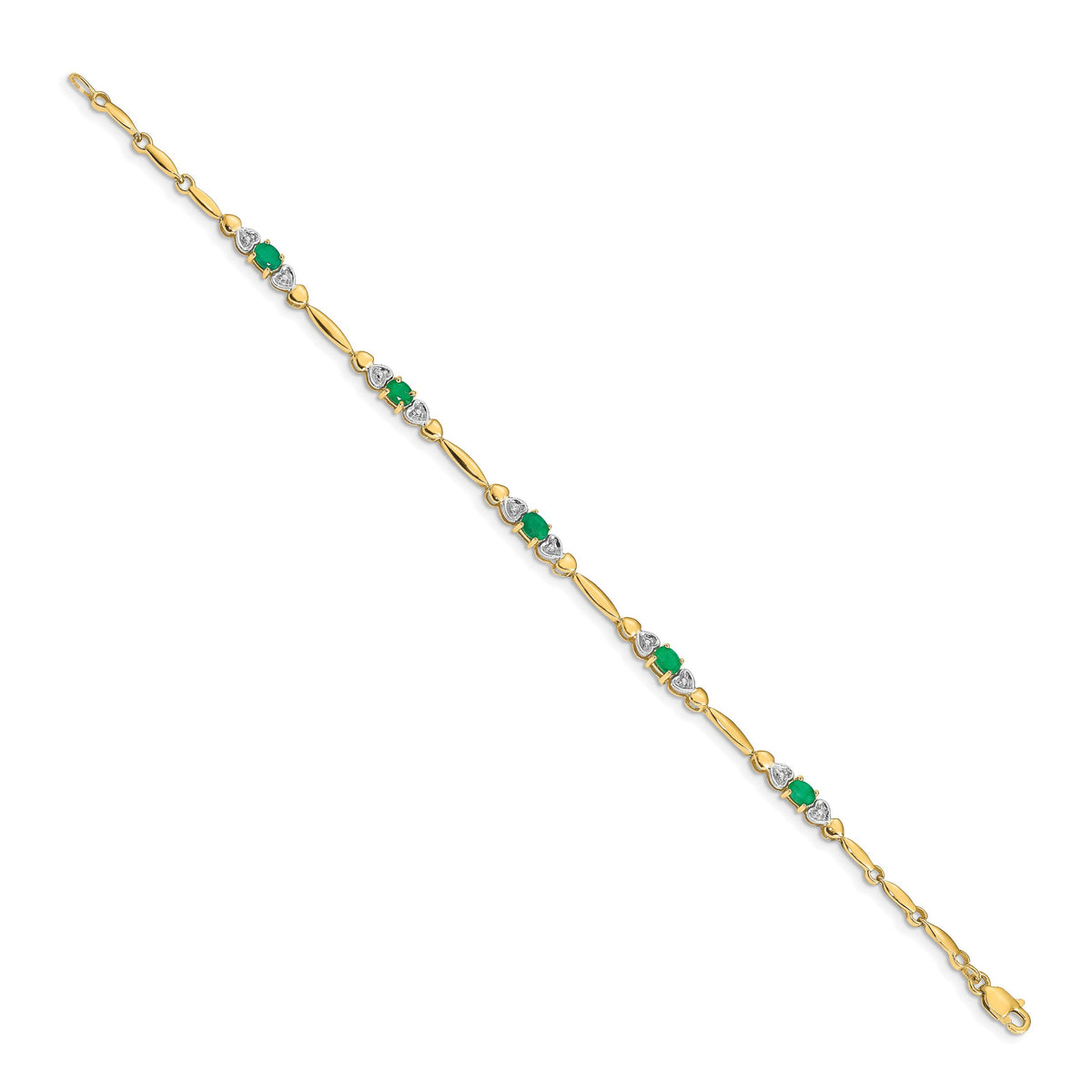 14k Diamond and Emerald Bracelet-BM4479-EM-001-YA