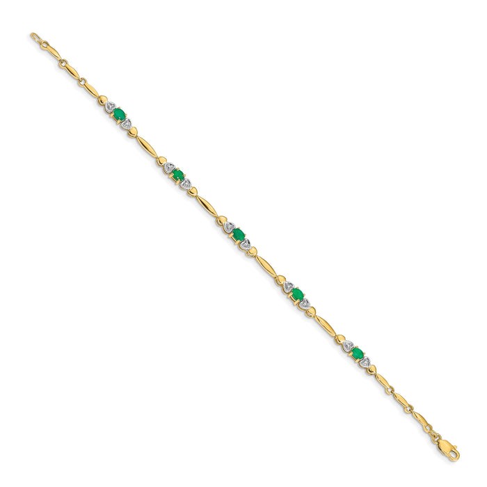 14k Diamond and Emerald Bracelet-BM4479-EM-001-YA