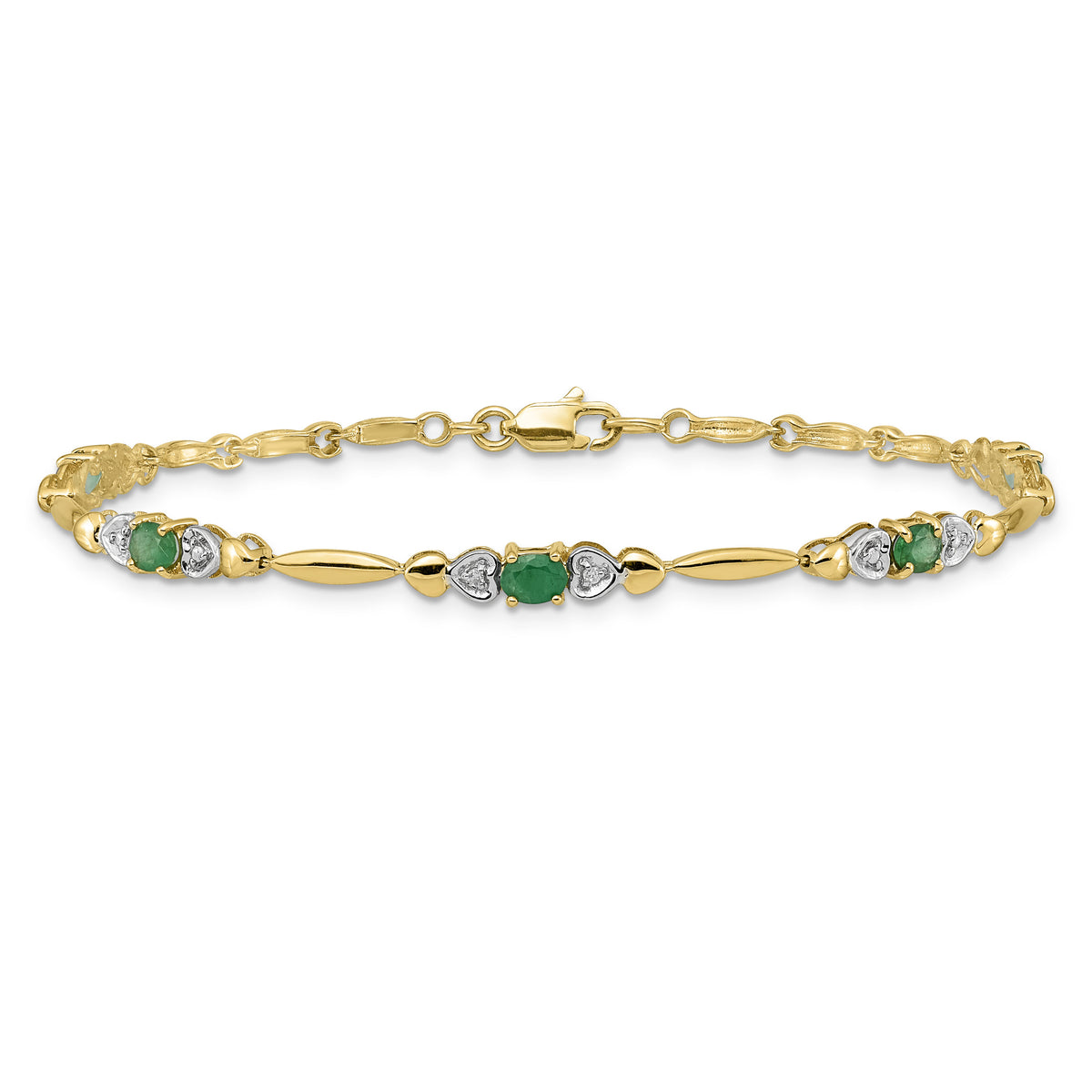 14k Diamond and Emerald Bracelet-BM4479-EM-001-YA