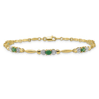 14k Diamond and Emerald Bracelet-BM4479-EM-001-YA