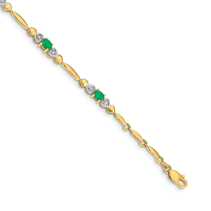 14k Diamond and Emerald Bracelet-BM4479-EM-001-YA