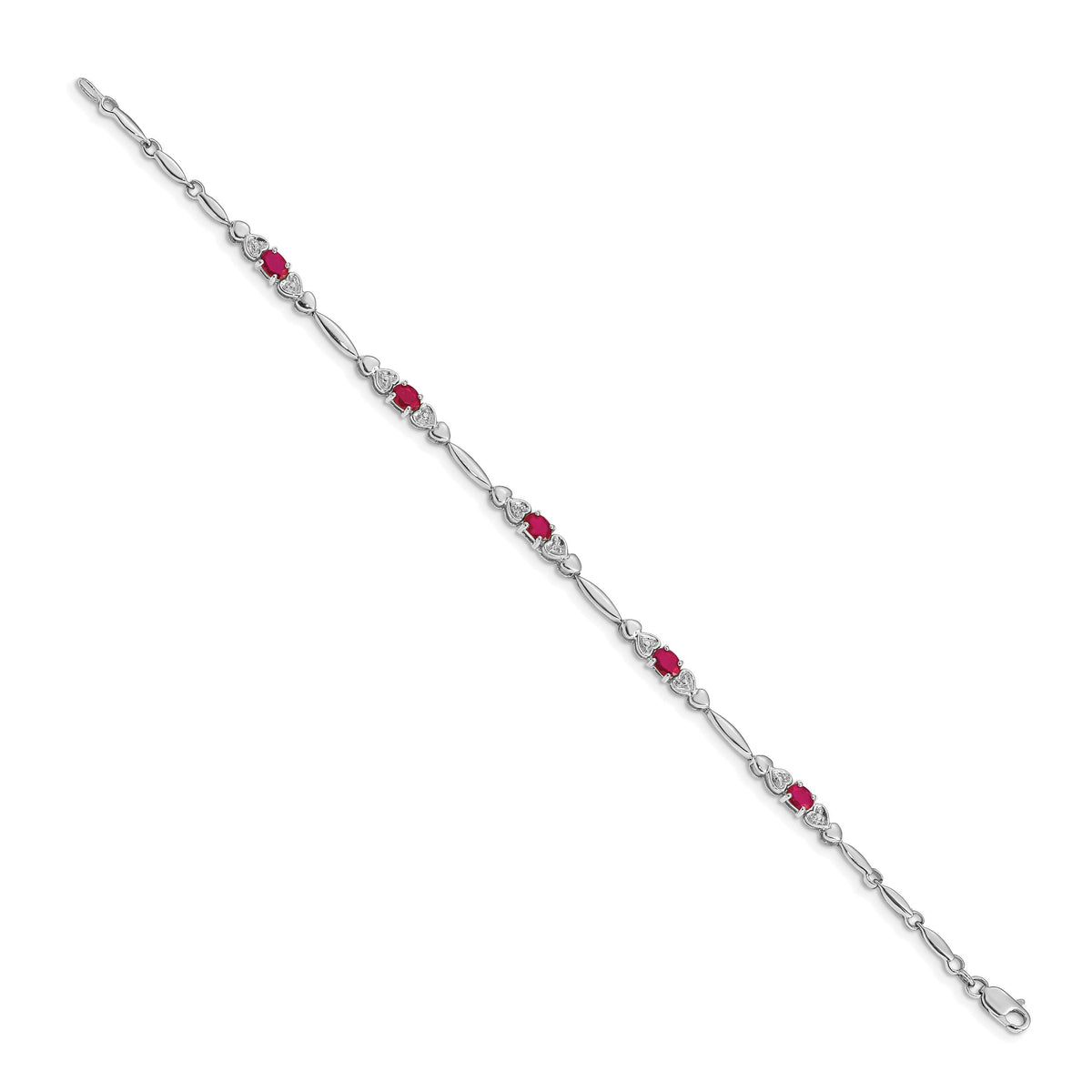 14k White Gold Diamond and Ruby Bracelet-BM4479-RU-001-WA