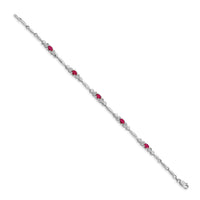14k White Gold Diamond and Ruby Bracelet-BM4479-RU-001-WA