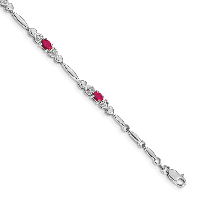 14k White Gold Diamond and Ruby Bracelet-BM4479-RU-001-WA