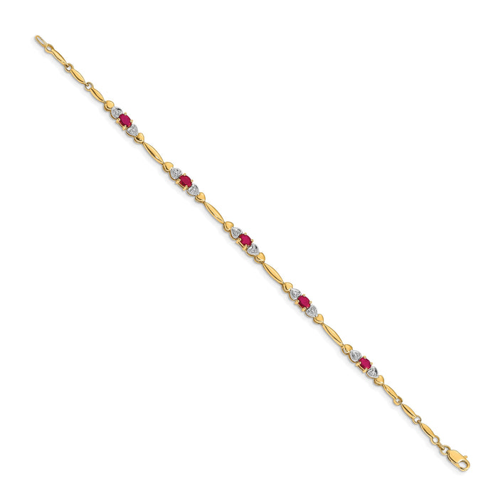14k Diamond and Ruby Bracelet-BM4479-RU-001-YA