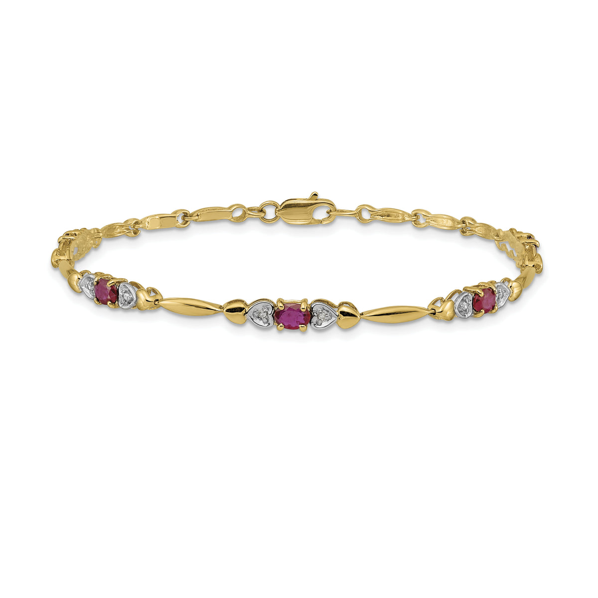 14k Diamond and Ruby Bracelet-BM4479-RU-001-YA