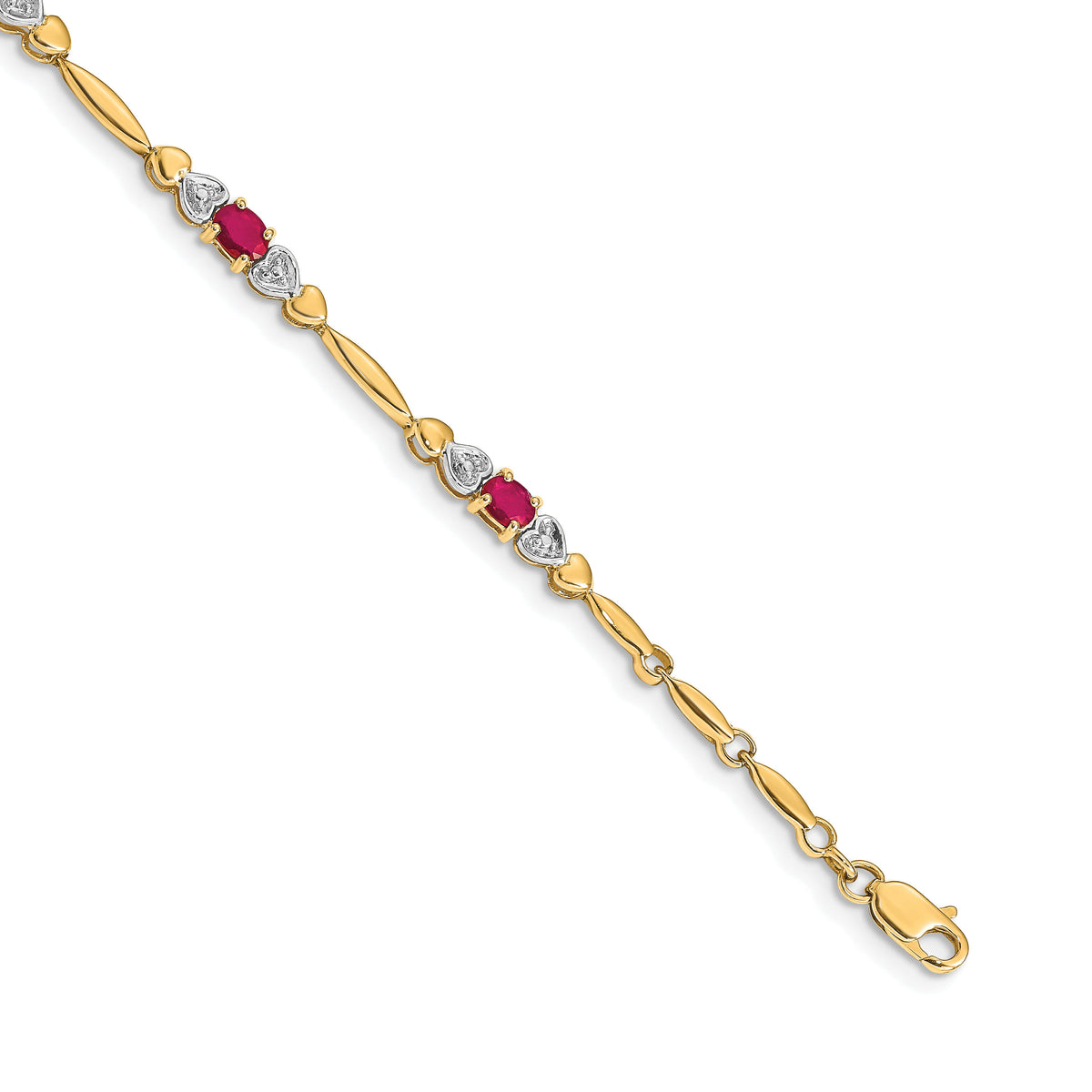 14k Diamond and Ruby Bracelet-BM4479-RU-001-YA