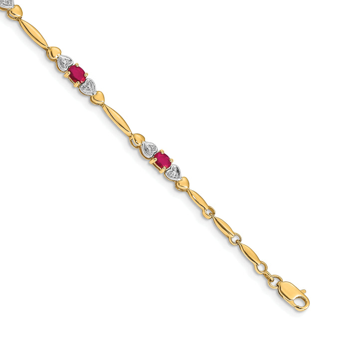 14k Diamond and Ruby Bracelet-BM4479-RU-001-YA