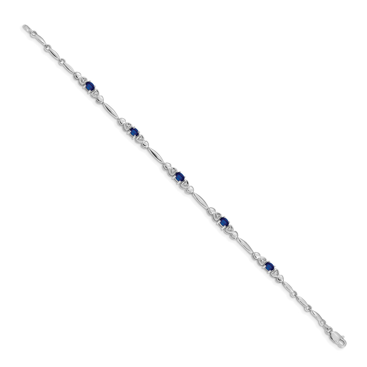 14k White Gold Diamond and Sapphire Bracelet-BM4479-SA-001-WA