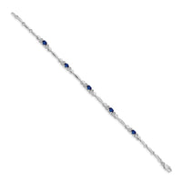 14k White Gold Diamond and Sapphire Bracelet-BM4479-SA-001-WA