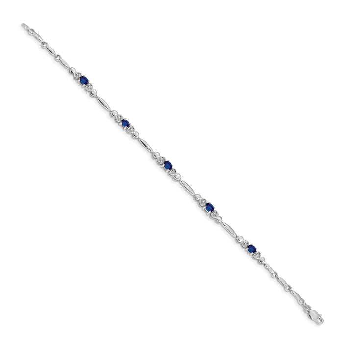 14k White Gold Diamond and Sapphire Bracelet-BM4479-SA-001-WA