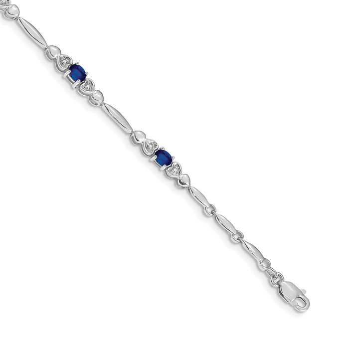 14k White Gold Diamond and Sapphire Bracelet-BM4479-SA-001-WA