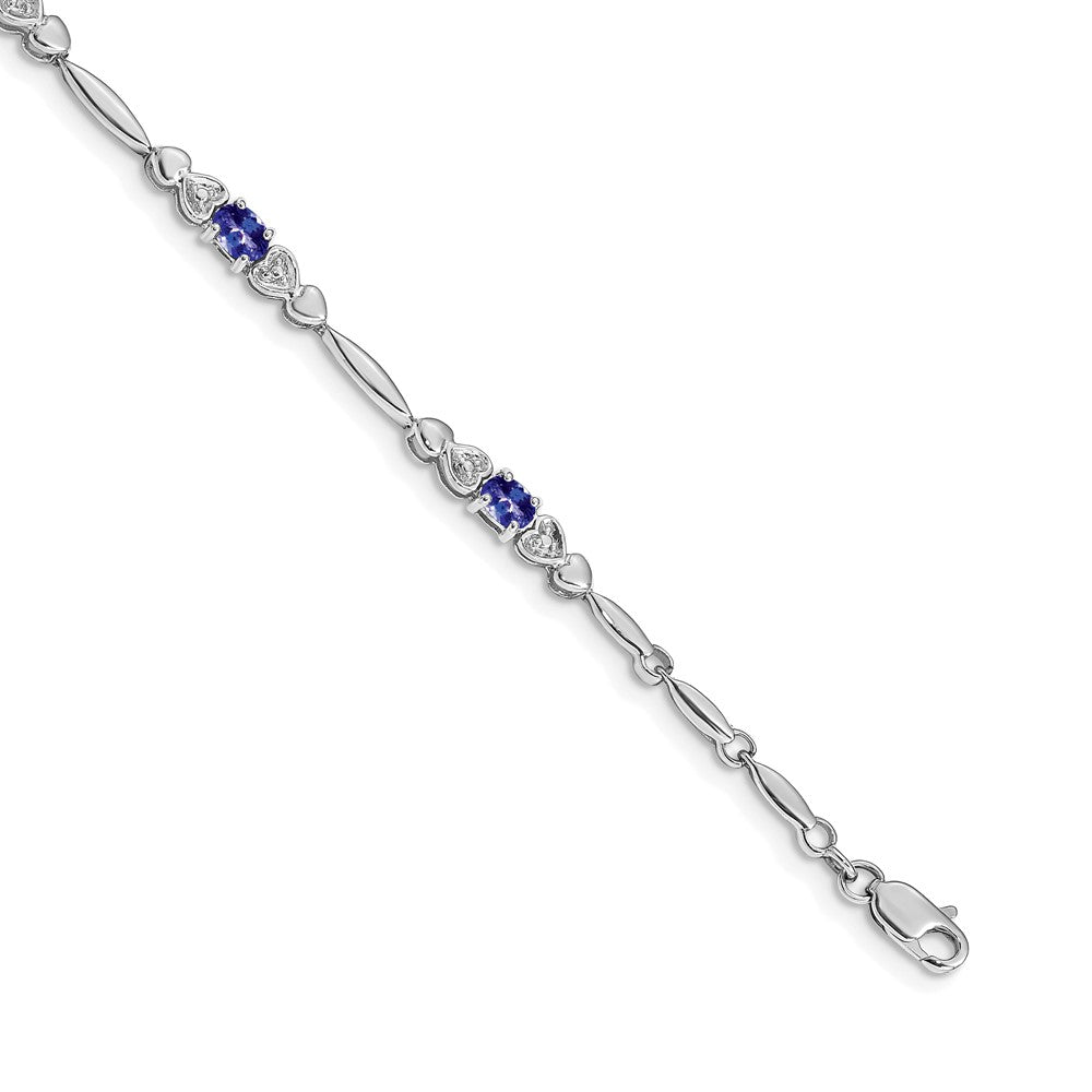 14k White Gold Diamond and Tanzanite Bracelet-BM4479-TZ-001-WA
