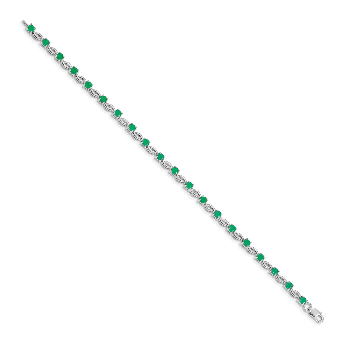 14k White Gold Emerald Gemstone Bracelet-BM4480-EM-W