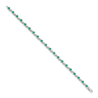 14k White Gold Emerald Gemstone Bracelet-BM4480-EM-W