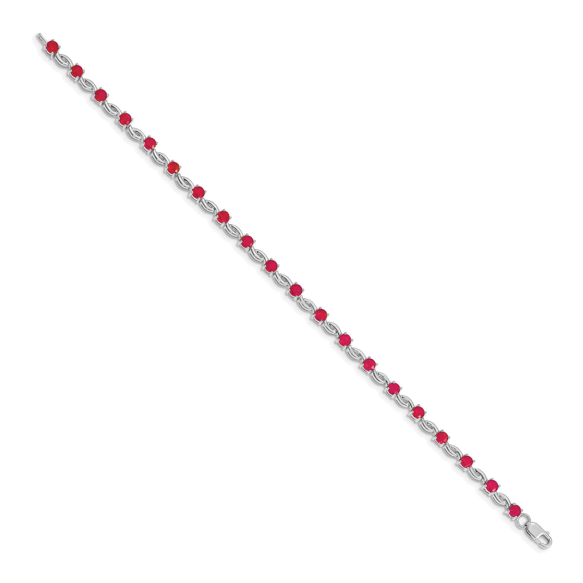 14k White Gold Ruby Bracelet-BM4480-RU-W