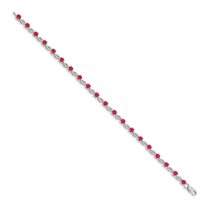 14k White Gold Ruby Bracelet-BM4480-RU-W