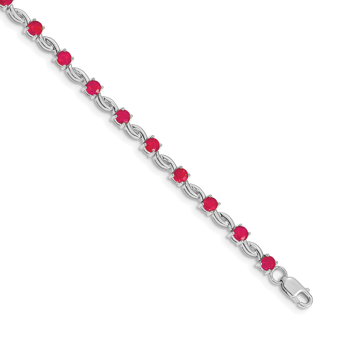 14k White Gold Ruby Bracelet-BM4480-RU-W
