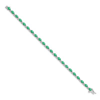 14k White Gold Diamond and Emerald Bracelet-BM4481-EM-010-WA