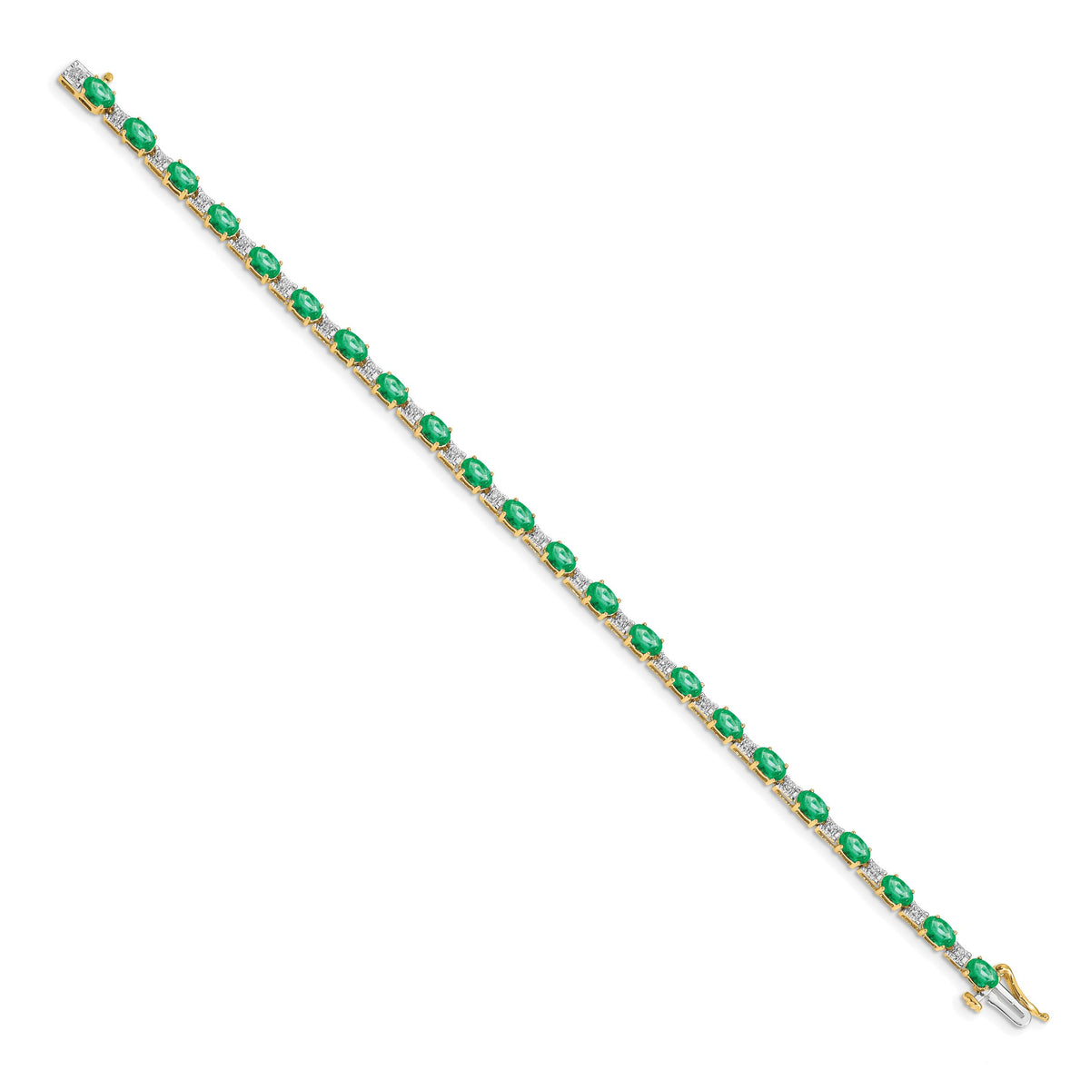 14k Diamond and Emerald Bracelet-BM4481-EM-010-YA
