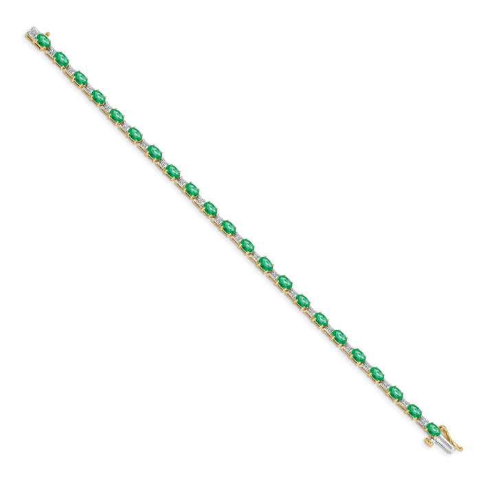 14k Diamond and Emerald Bracelet-BM4481-EM-010-YA