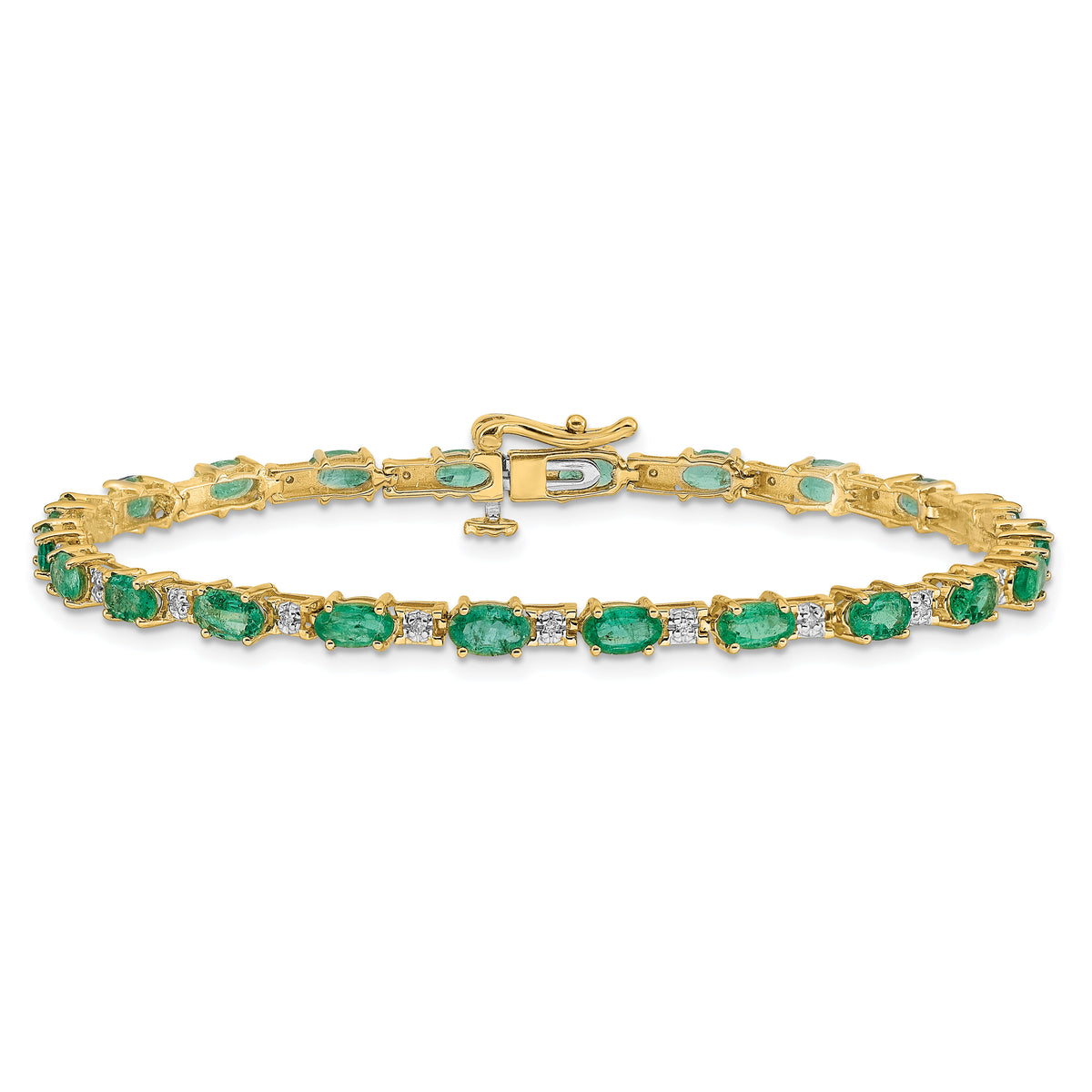 14k Diamond and Emerald Bracelet-BM4481-EM-010-YA