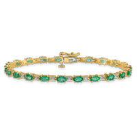 14k Diamond and Emerald Bracelet-BM4481-EM-010-YA