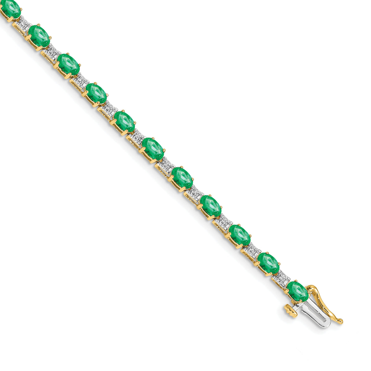 14k Diamond and Emerald Bracelet-BM4481-EM-010-YA