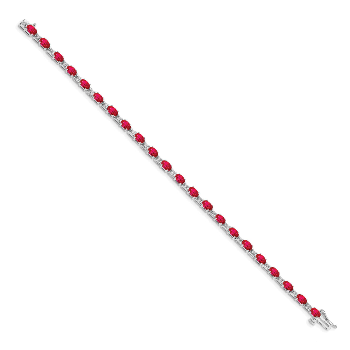 14k White Gold Diamond and Ruby Bracelet-BM4481-RU-010-WA