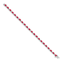 14k White Gold Diamond and Ruby Bracelet-BM4481-RU-010-WA