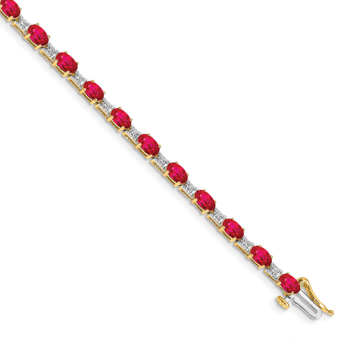 14k Diamond and Ruby Bracelet-BM4481-RU-010-YA
