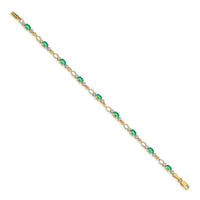 14k Open-Link Diamond/Emerald Bracelet-BM4482-EM-001-YA