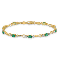 14k Open-Link Diamond/Emerald Bracelet-BM4482-EM-001-YA