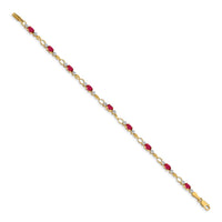 14k Completed Open-Link Diamond/Ruby Bracelet-BM4482-RU-001-YA